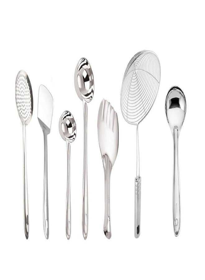 EAGEAN Stainless Steel Cooking and Serving Spoon Spatula, Set of 7 - Image 1